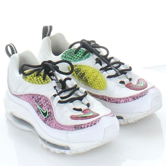 Nike Air Max 98 White Multicolor Snakeskin Size 6 - Picture 1 of 5